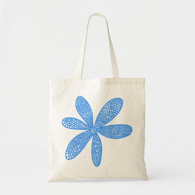 Tote Bag Jolie Fleur - Bébé Bleu (Devant)