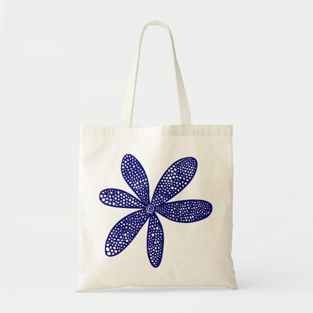 Tote Bag Jolie Fleur - Bleu Profond Marine (Devant)