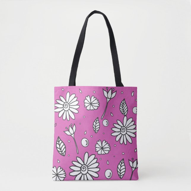 Tote Bag Jolie Fleur Été Fourre-tout En Rose (Devant)