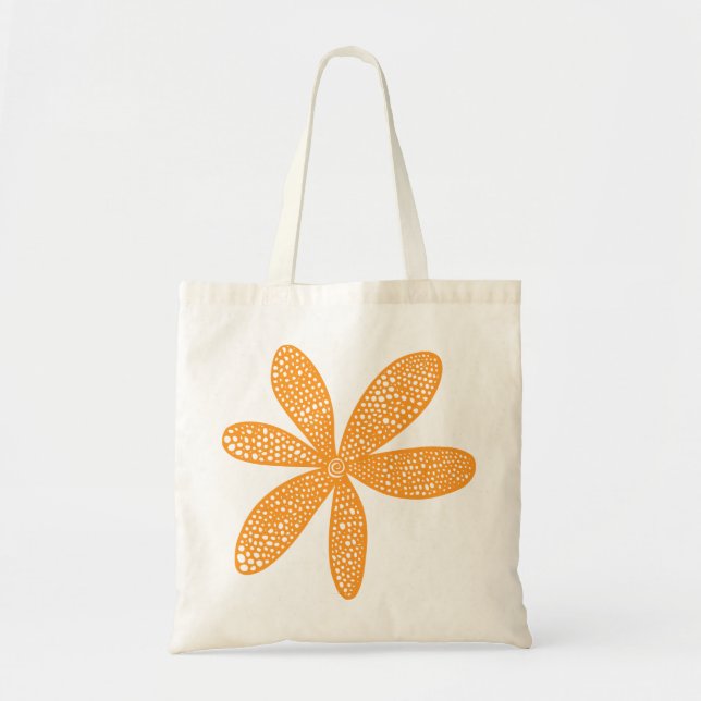 Tote Bag Jolie Fleur - Orange clair (Devant)