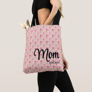 Tote Bag Jolie Fleur Sauvage Rose Pâle Maman Établie