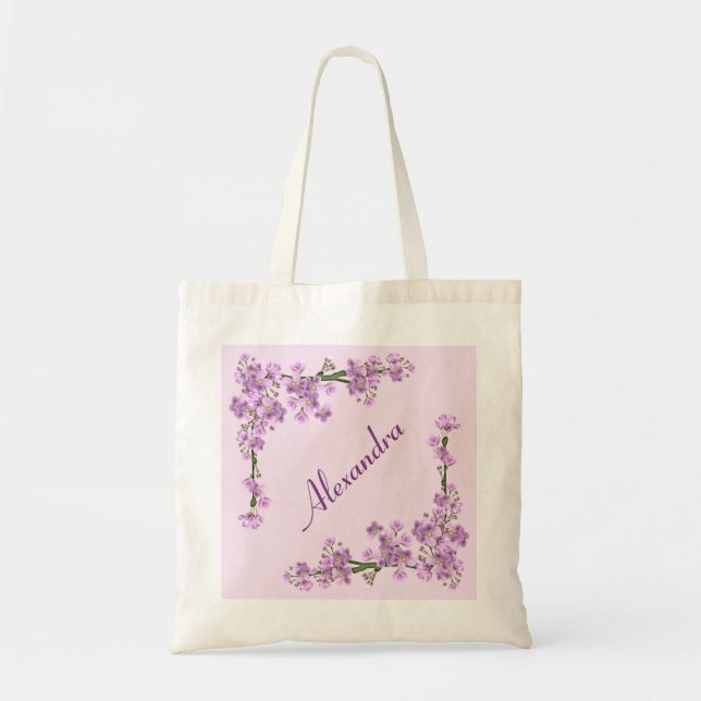 Tote Bag Jolie floraison de cerisiers roses (Devant)