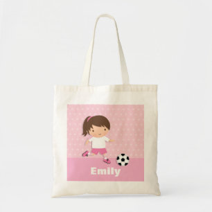 Tote Bag Jolie footballeur fille rose Personnalisée