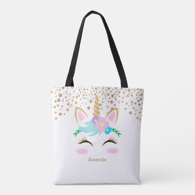 Tote Bag Jolie licorne florale (Dos)