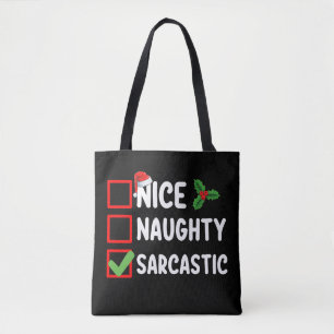 Tote Bag Jolie liste de Noël sarcastique méchante sarcasme