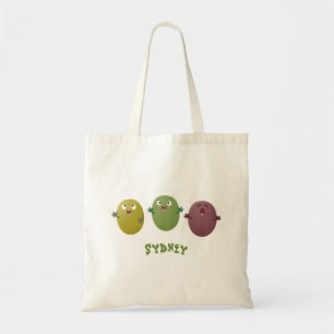 Tote Bag Jolie olives joyeux chantant dessin animé