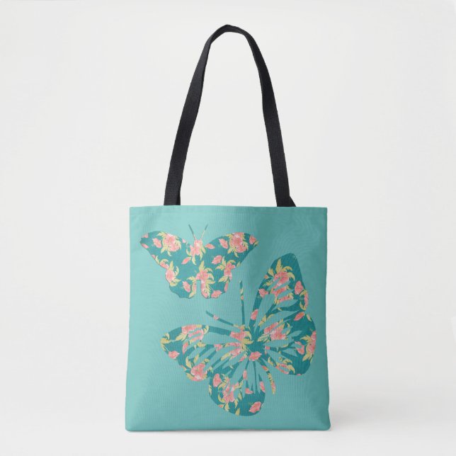 Tote Bag Jolie papillons floraux (Devant)