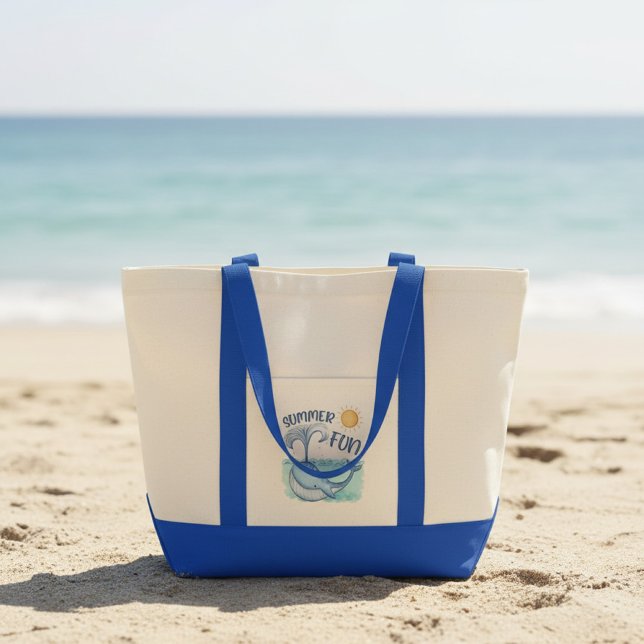 Tote Bag Jolie petite baleine plaisir été (beach bag with little whale)