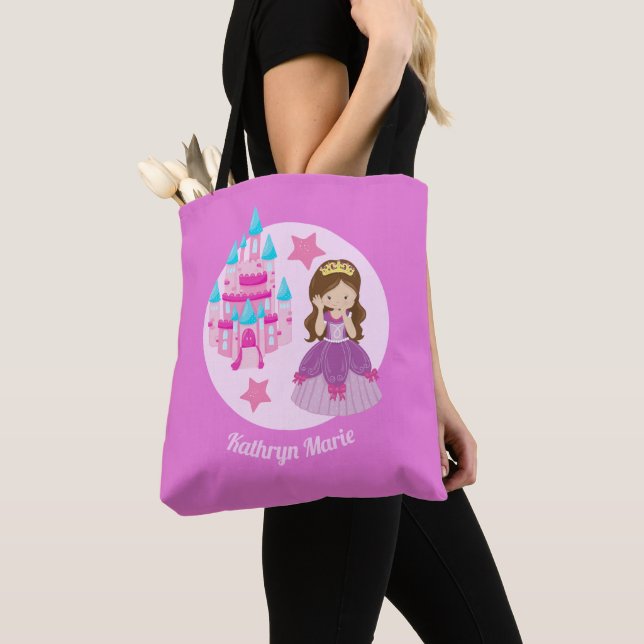 Tote Bag Jolie Princesse personnalisée Pink Monogram Enfant (De près)