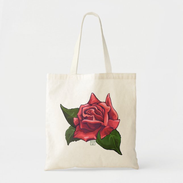 Tote Bag Jolie Rose rouge (Devant)