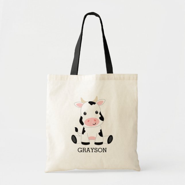 Tote Bag Jolie vache bébé Enfants personnalisés (Devant)