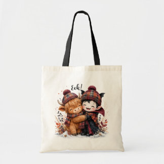 Tote Bag Jolie vache des Highlands et vampire Halloween aqu
