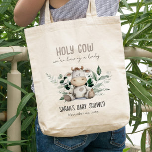 Tote Bag Jolie Vache Foliage Pastel Baby shower Neutre