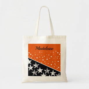 Tote Bag Jolies étoiles et points orange et noir automne/Ha