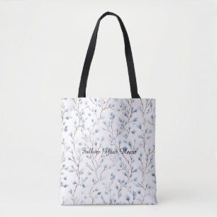 Tote Bag Jolies Fleurs Blanches Bleues