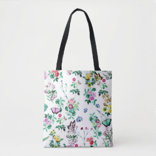 Tote Bag Jolies fleurs et papillons
