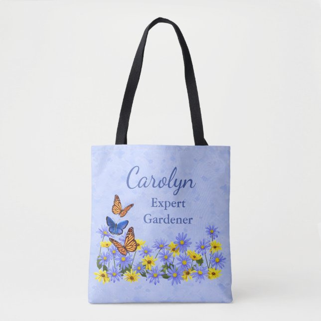 Tote Bag Jolies papillons et marguerites Jardin de printemp (Devant)