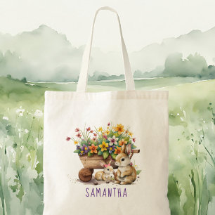 Tote Bag Jolis Lapins Personnalisés Fille Pâques