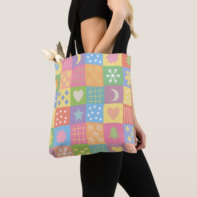 Tote Bag JollyKins Patchwork Pastel (De près)