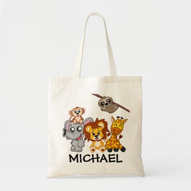 Tote Bag Jote Jungle Safari Animal Enfants (Devant)