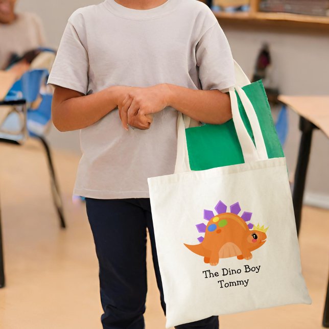 Tote Bag Jote Orange Le Dino Boy Kids (Créateur téléchargé)