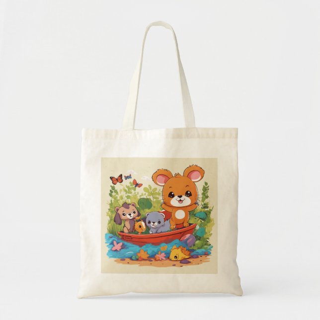 Tote Bag Jouer à la conception animale des enfants (Devant)