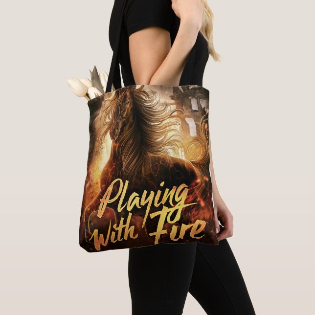 Tote Bag Jouer avec le feu :Sac fourre-tout (De près)