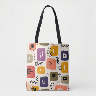 Tote Bag Jouer Retro Doodle Abstrait Moderne du milieu du