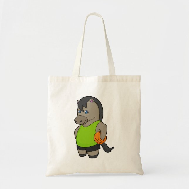Tote Bag Joueur de basket-ball à cheval (Devant)