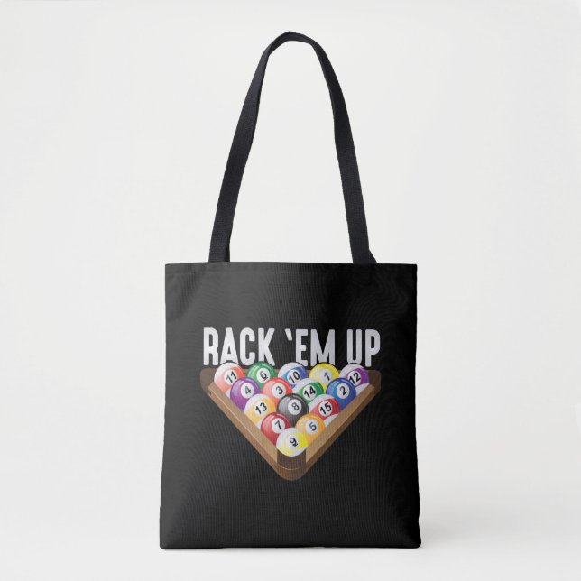 Tote Bag Joueur de billard Rack em Up Huit Ball Pool (Devant)