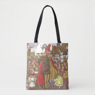 Tote Bag Joueur de flûte de Hamelin de conte de fées vintag