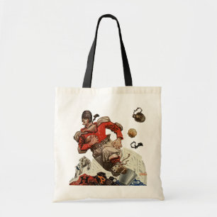 Tote Bag Joueur de football américain quarterback en course