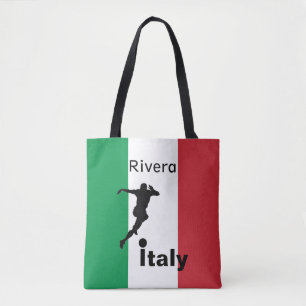 Tote Bag Joueur de football, Italie personnalisable