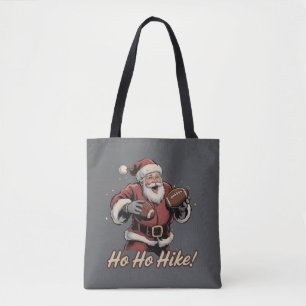 Tote Bag Joueur de football rétro Santa Ho Ho Hike Noël