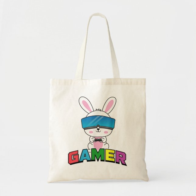 Tote Bag Joueur de lapin de Pâques Rabbit Jour de Pâques Ga (Devant)