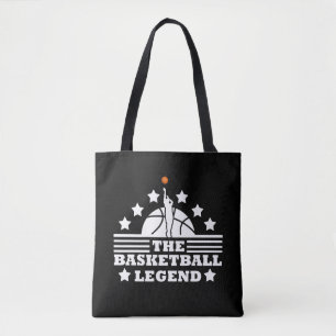 Tote Bag Joueur de légende de basket-ball blanc orangé
