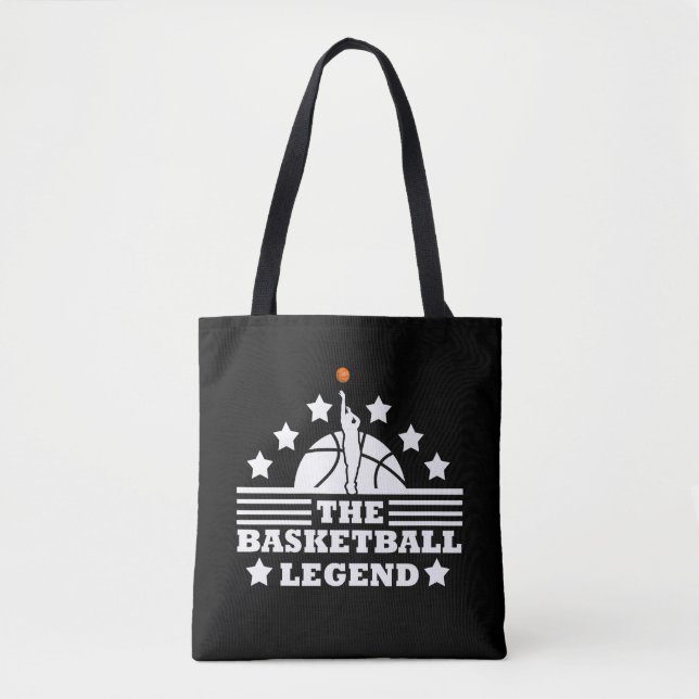 Tote Bag Joueur de légende de basket-ball blanc orangé (Devant)