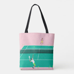 Tote Bag Joueur de Match Art Moderne Pink Green