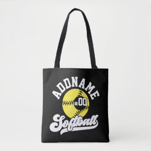 Tote Bag Joueur de softball personnalisé AJOUTER LE NOM Équ