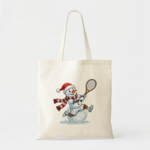Tote Bag Joueur de tennis bonhomme de neige Noël 2026 Sport