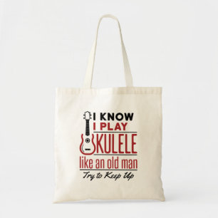 Tote Bag Joueur d'Ukulele Vieux Homme Citation amusante Uke