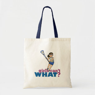 Tote Bag Joueuse de crosse en bleu