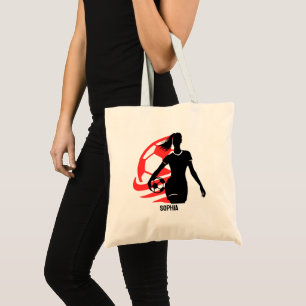Tote Bag Joueuse de football personnalisée, équipe de footb