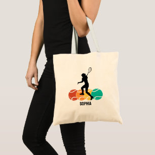 Tote Bag Joueuse de tennis personnalisée, Anniversaire de t