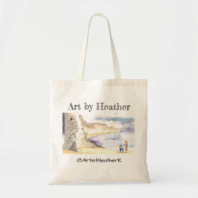Tote Bag "Jour à la plage" par art par Heather fourre-tout (Devant)