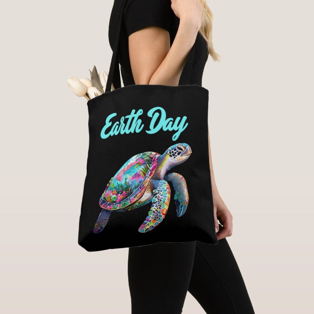 Tote Bag Jour des terres de tortues marines Sauvez la Terre (De près)