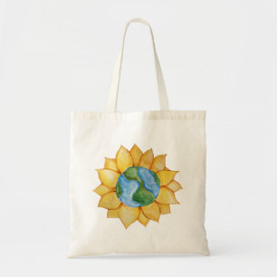 Tote Bag Jour des terres de tournesol Art aquarelle tournes