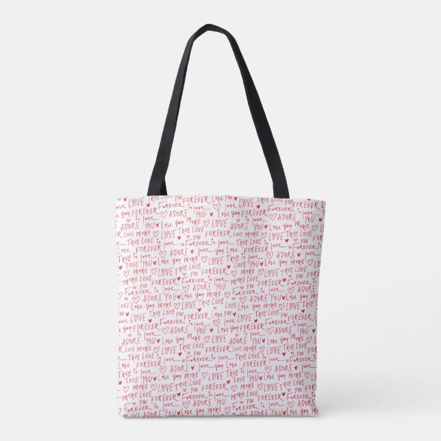 Tote Bag Jour des Valentines Mots romantiques (Dos)