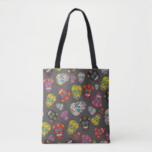 Tote Bag Jour gris du crâne coloré mort de sucre