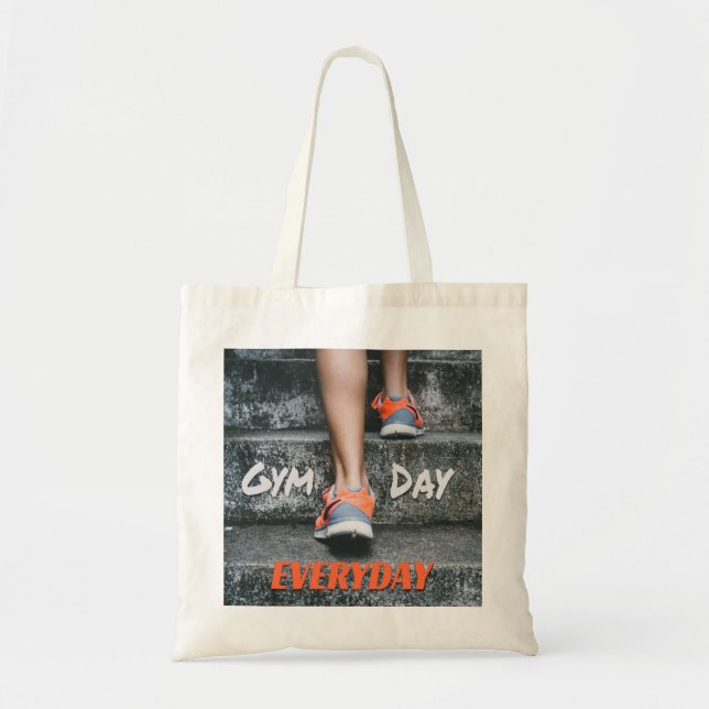 Tote Bag Journée de gym Tous Les Jours Entraînement Motivat (Devant)